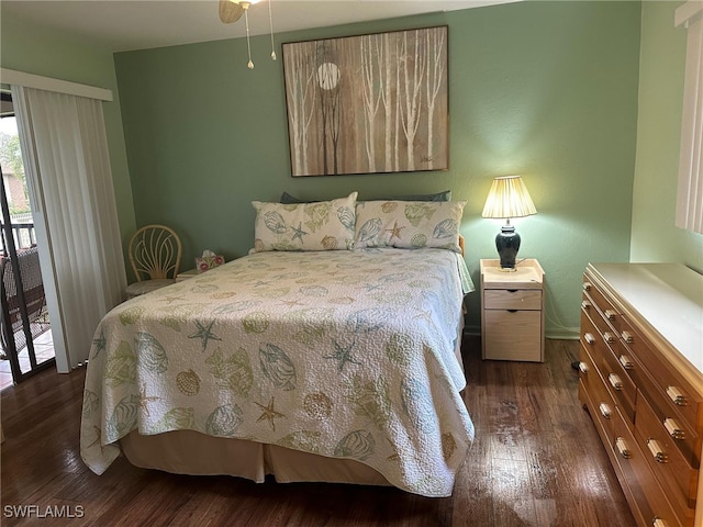 bedroom with wood finished floors