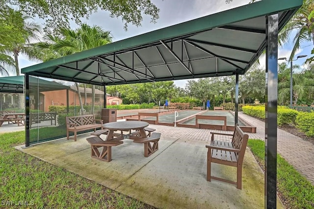 view of patio with shuffleboard