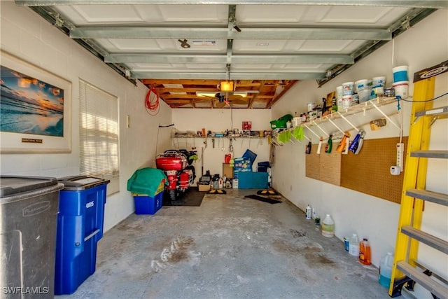 view of garage