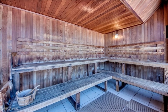 view of sauna / steam room featuring tile patterned flooring