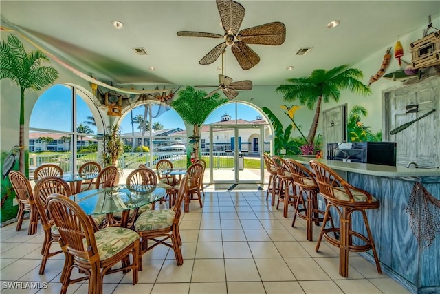 sunroom featuring visible vents