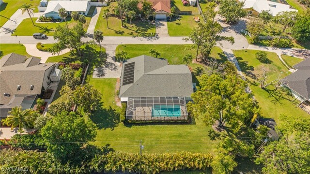 aerial view featuring a residential view