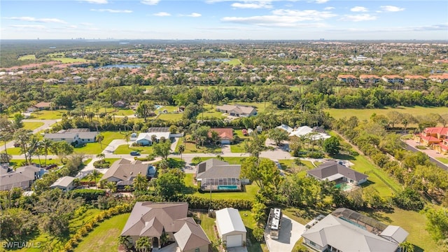 birds eye view of property with a residential view