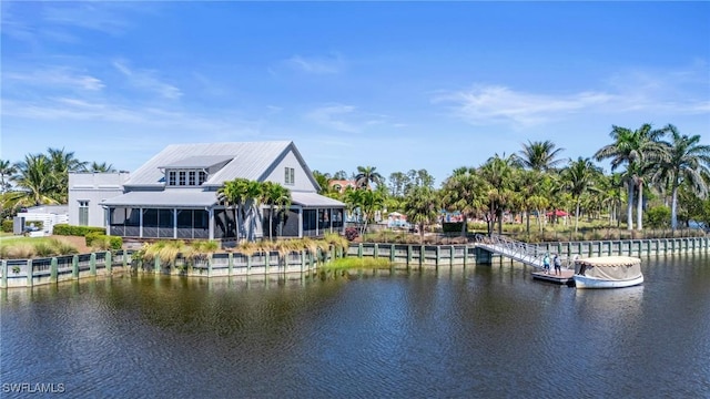 water view with a dock