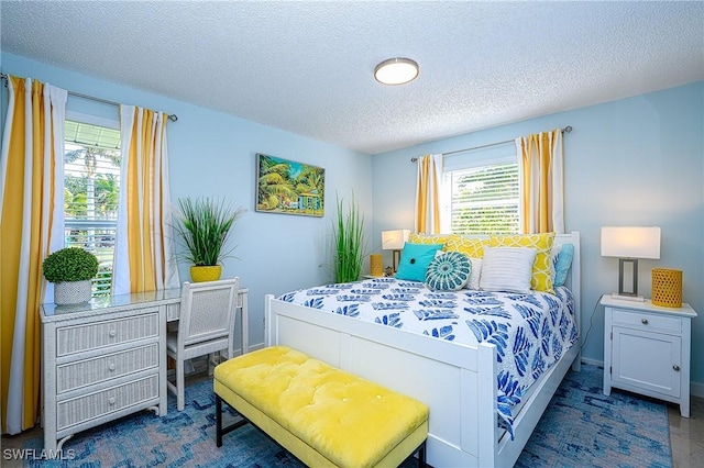 bedroom with a textured ceiling