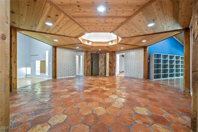3775 27th Ave SW, Naples, FL 34117 - unfurnished living room with wooden ceiling and baseboards