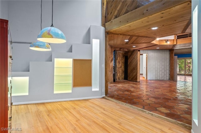 3775 27th Ave SW, Naples, FL 34117 - empty room with a towering ceiling, baseboards, recessed lighting, and wooden ceiling