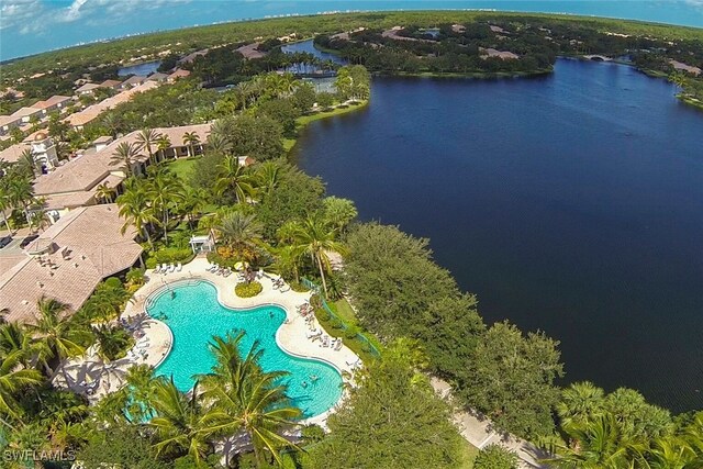 4221 Saint George Ln, Naples, FL 34119 - birds eye view of property with a water view