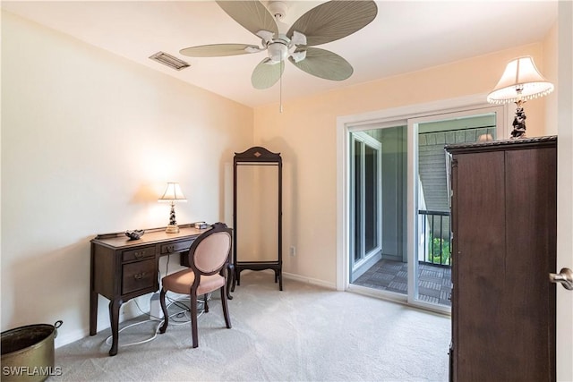 183 Old Tamiami Trl, Naples, FL 34110 - carpeted office space featuring ceiling fan and baseboards