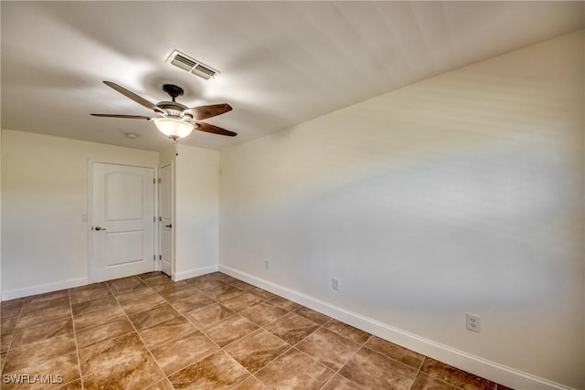 17225 Castleview Dr, North Fort Myers, FL 33917 - empty room featuring baseboards, ceiling fan, and visible vents