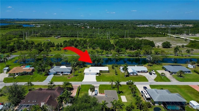 17225 Castleview Dr, North Fort Myers, FL 33917 - bird's eye view with a residential view and a water view