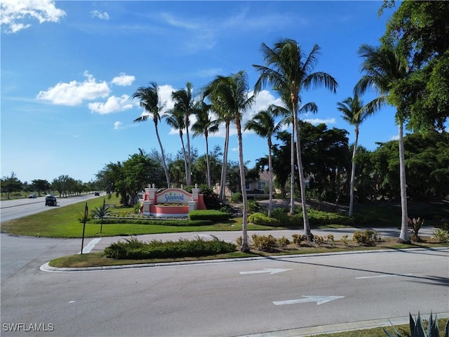 view of street featuring curbs