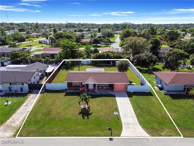 birds eye view of property featuring a residential view