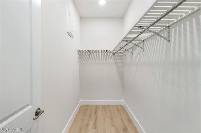 spacious closet with light wood finished floors