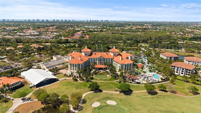 drone / aerial view with a view of city