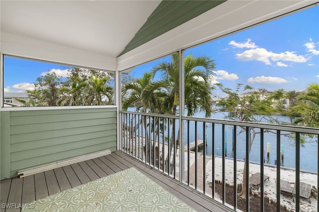 balcony with a water view