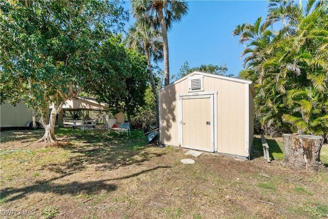 view of shed