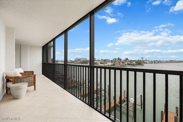 balcony with a water view