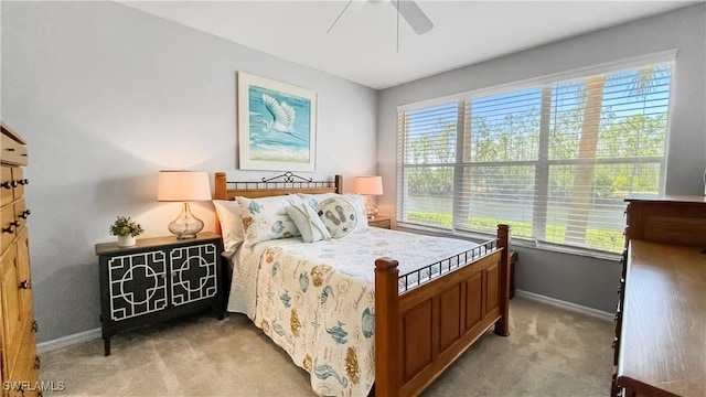 10139 Colonial Country Club Blvd S Unit 1006, Fort Myers, FL 33913 - bedroom with baseboards, ceiling fan, and light carpet