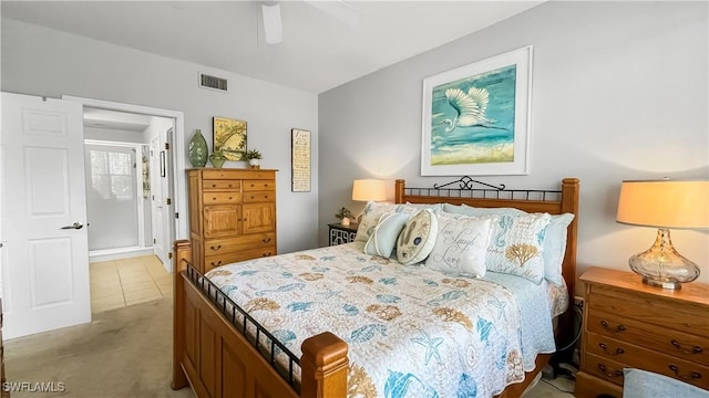 10139 Colonial Country Club Blvd S Unit 1006, Fort Myers, FL 33913 - bedroom featuring visible vents, ceiling fan, and carpet