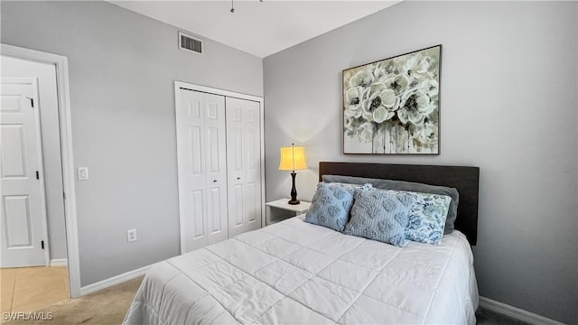 10139 Colonial Country Club Blvd S Unit 1006, Fort Myers, FL 33913 - carpeted bedroom featuring a closet, baseboards, and visible vents
