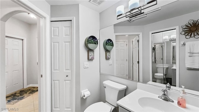 10139 Colonial Country Club Blvd S Unit 1006, Fort Myers, FL 33913 - bathroom with tile patterned floors, visible vents, toilet, and vanity