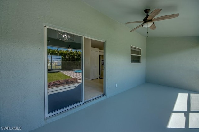 view of patio / terrace with ceiling fan