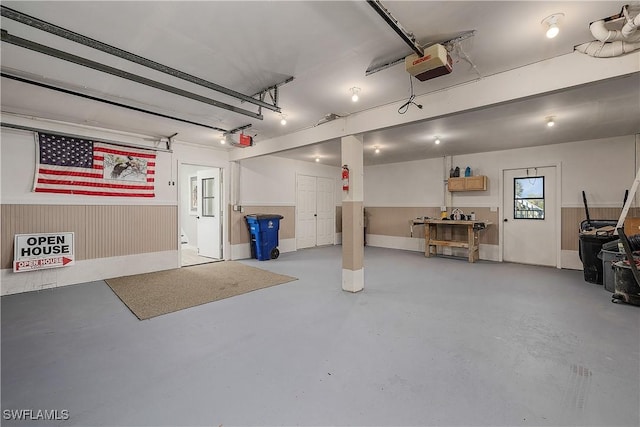 garage featuring a garage door opener