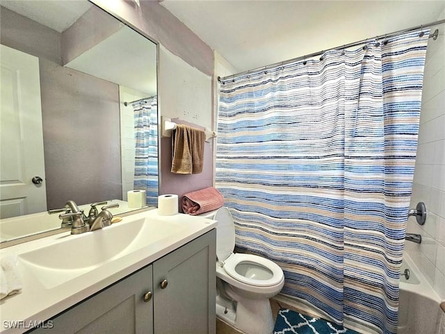 5529/5531 10th Ave, Fort Myers, FL 33907 - bathroom featuring shower / bath combination with curtain, toilet, and vanity