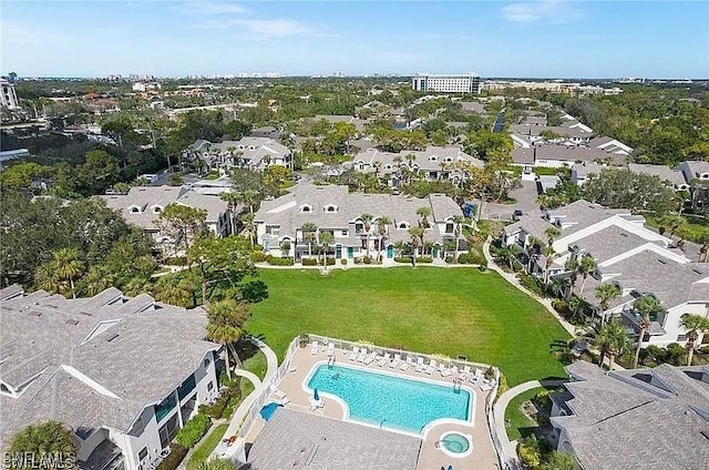 bird's eye view featuring a residential view