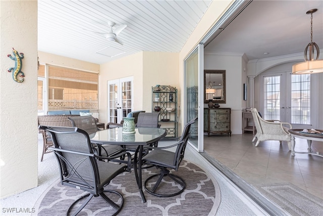 interior space with french doors