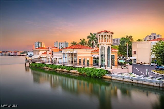 property view of water with a city view