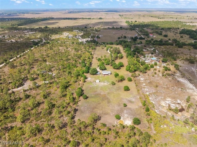 aerial view featuring a rural view