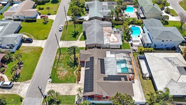 bird's eye view with a residential view