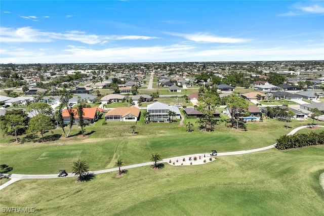 bird's eye view with a residential view