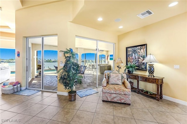 416 SW 52nd St, Cape Coral, FL 33914 - sitting room featuring a wealth of natural light, visible vents, baseboards, and tile patterned flooring