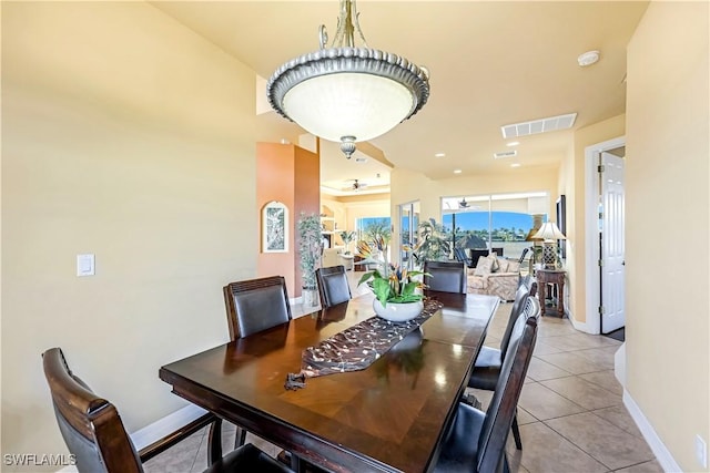 416 SW 52nd St, Cape Coral, FL 33914 - dining room featuring light tile patterned floors, visible vents, and baseboards