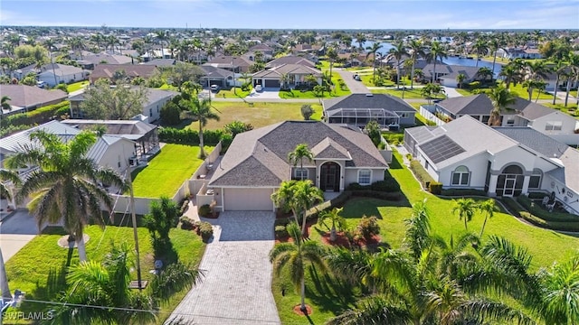 drone / aerial view with a residential view