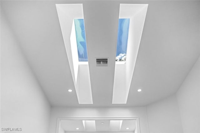 interior details featuring recessed lighting and visible vents