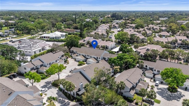 aerial view with a residential view