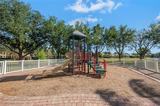 community play area with fence