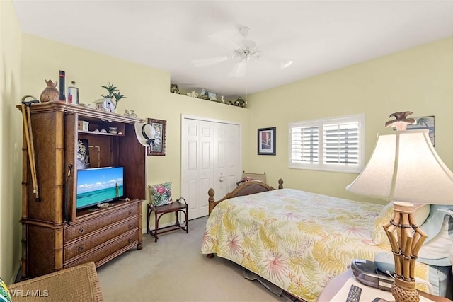 8339 Langshire Way, Fort Myers, FL 33912 - carpeted bedroom with a closet and ceiling fan