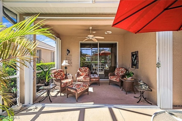 8339 Langshire Way, Fort Myers, FL 33912 - view of patio with outdoor lounge area and a ceiling fan