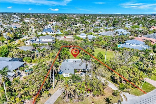 bird's eye view with a residential view