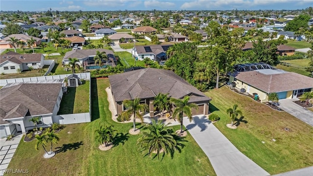 aerial view featuring a residential view