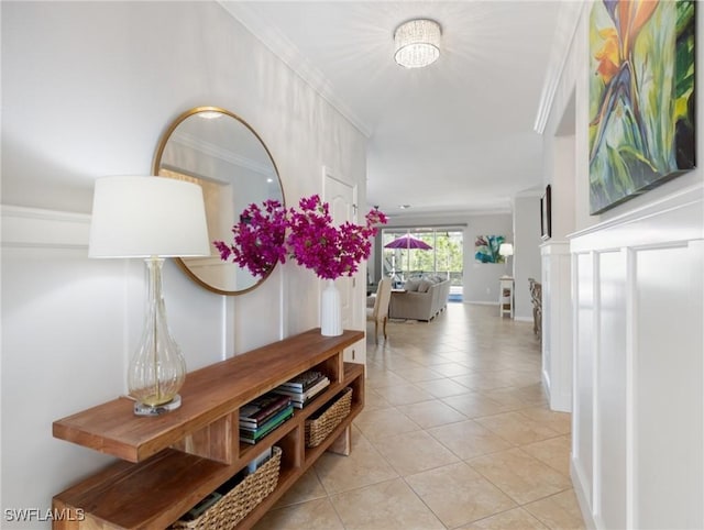 21116 Bella Terra Blvd, Estero, FL 33928 - hall with crown molding and light tile patterned floors