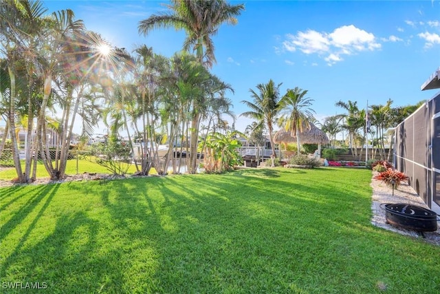 view of yard with fence