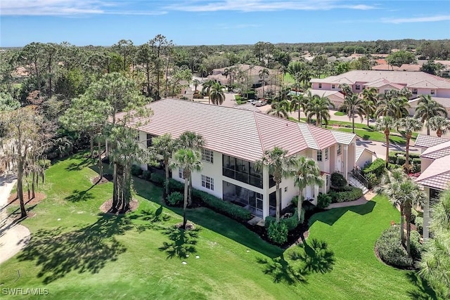 bird's eye view with a residential view