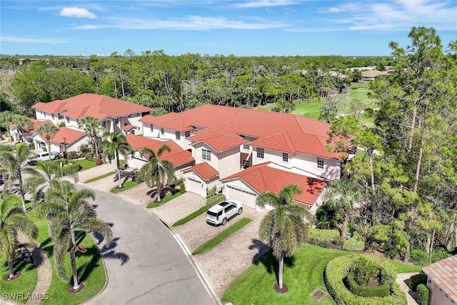 aerial view with a residential view