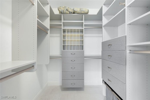 view of walk in closet